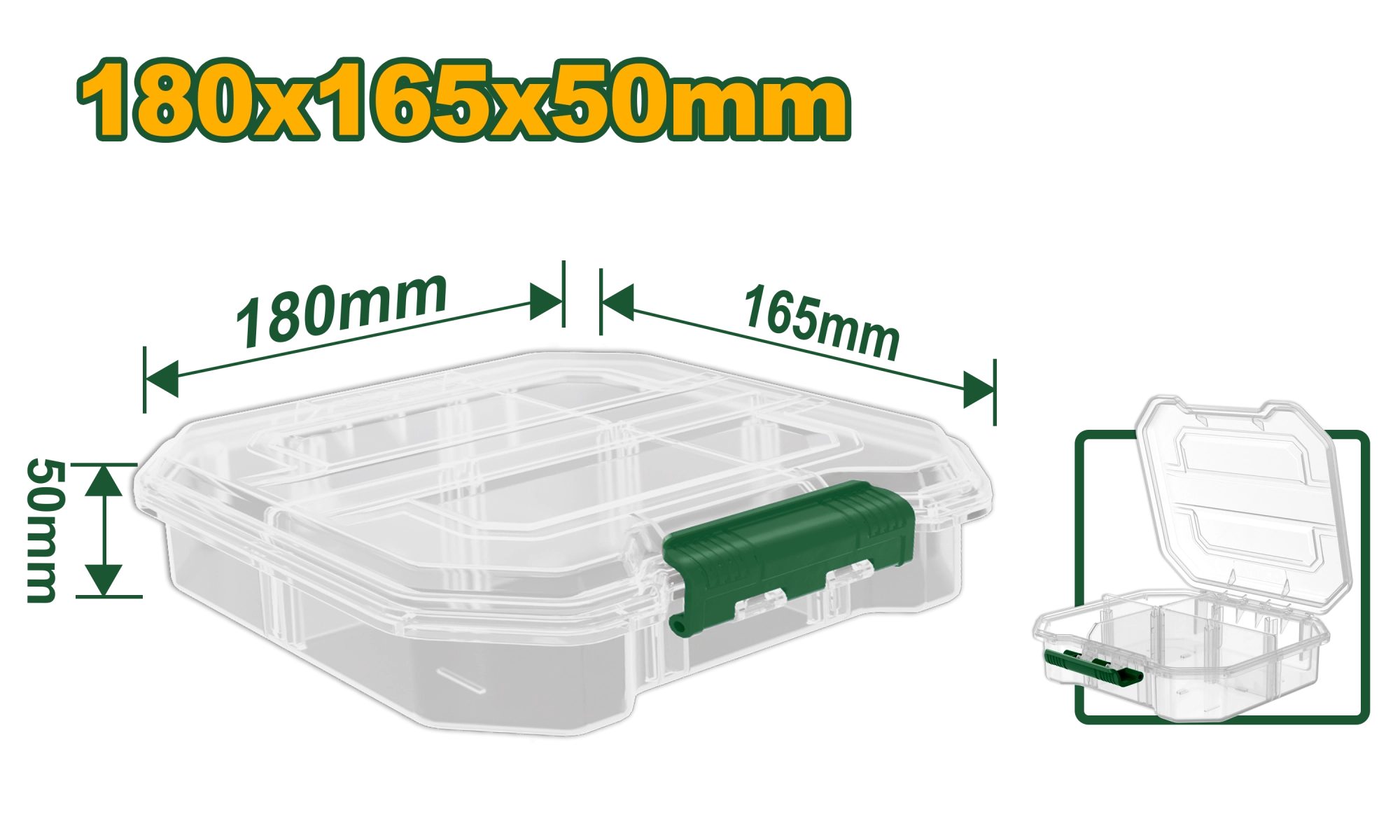 Organizator din plastic (S) cu 6 compartimente 180x165x50 mm Jadever