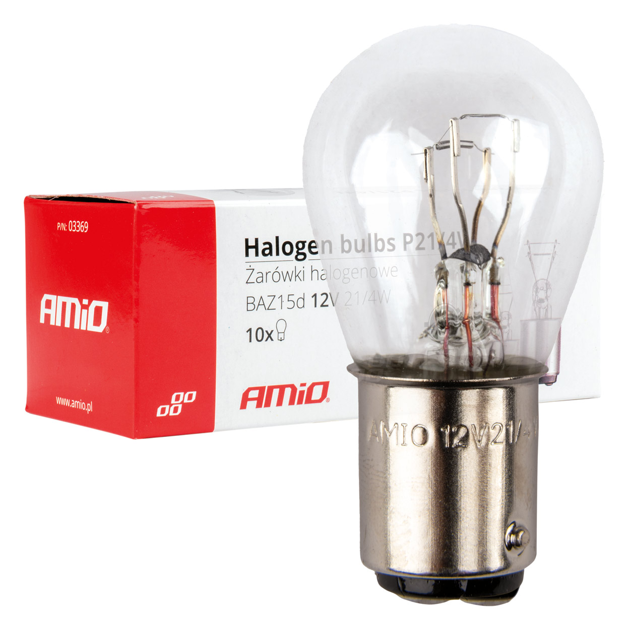 03369 Bec halogen (10 buc) P21/4W BAZ 15D12V