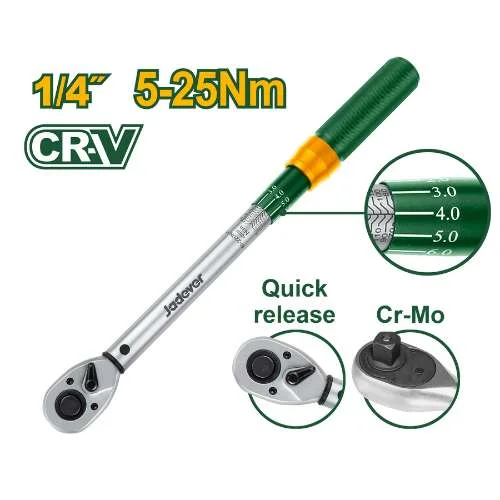 Cheie dinamometrică 1/4" 5-25Nm (238mm) JDWQ1D14 Jadever