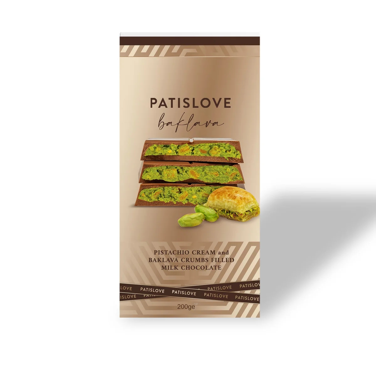 Ciocolata Patiswiss Dubai cu Baklava, 200g