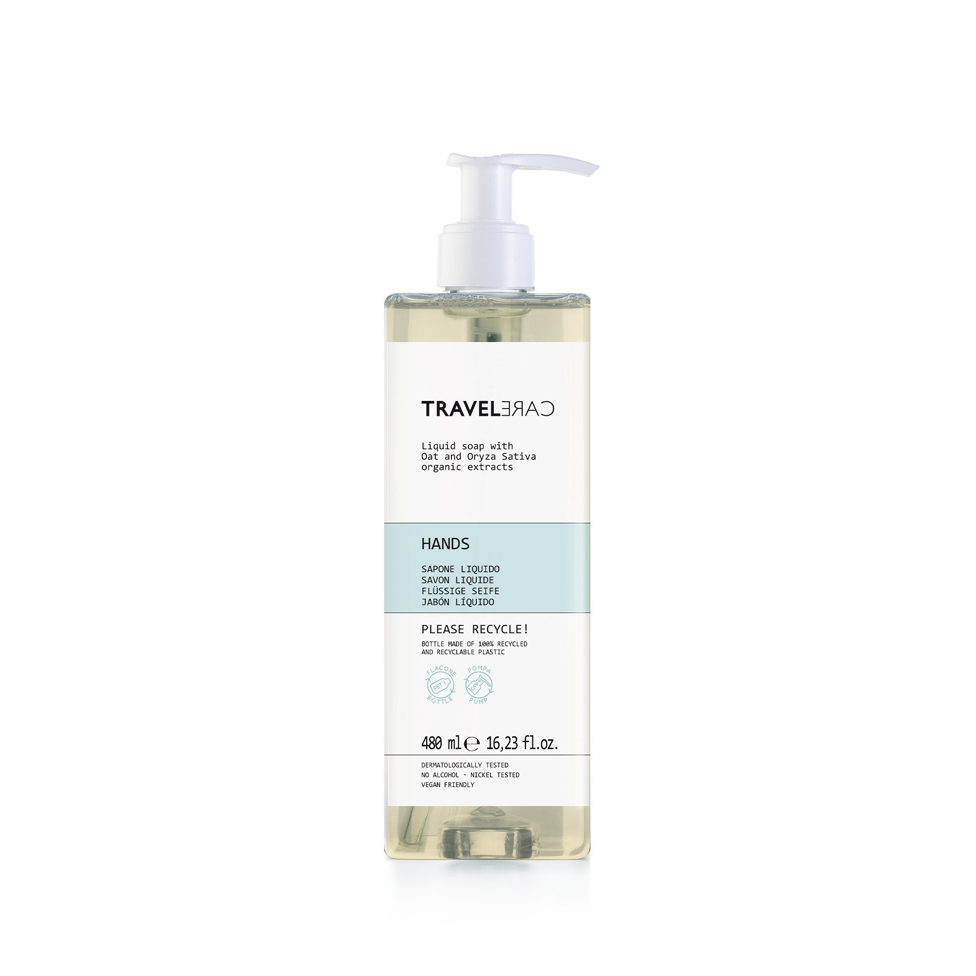 Săpun lichid Travelcare 480 ml (sticlă reîncărcabilă)