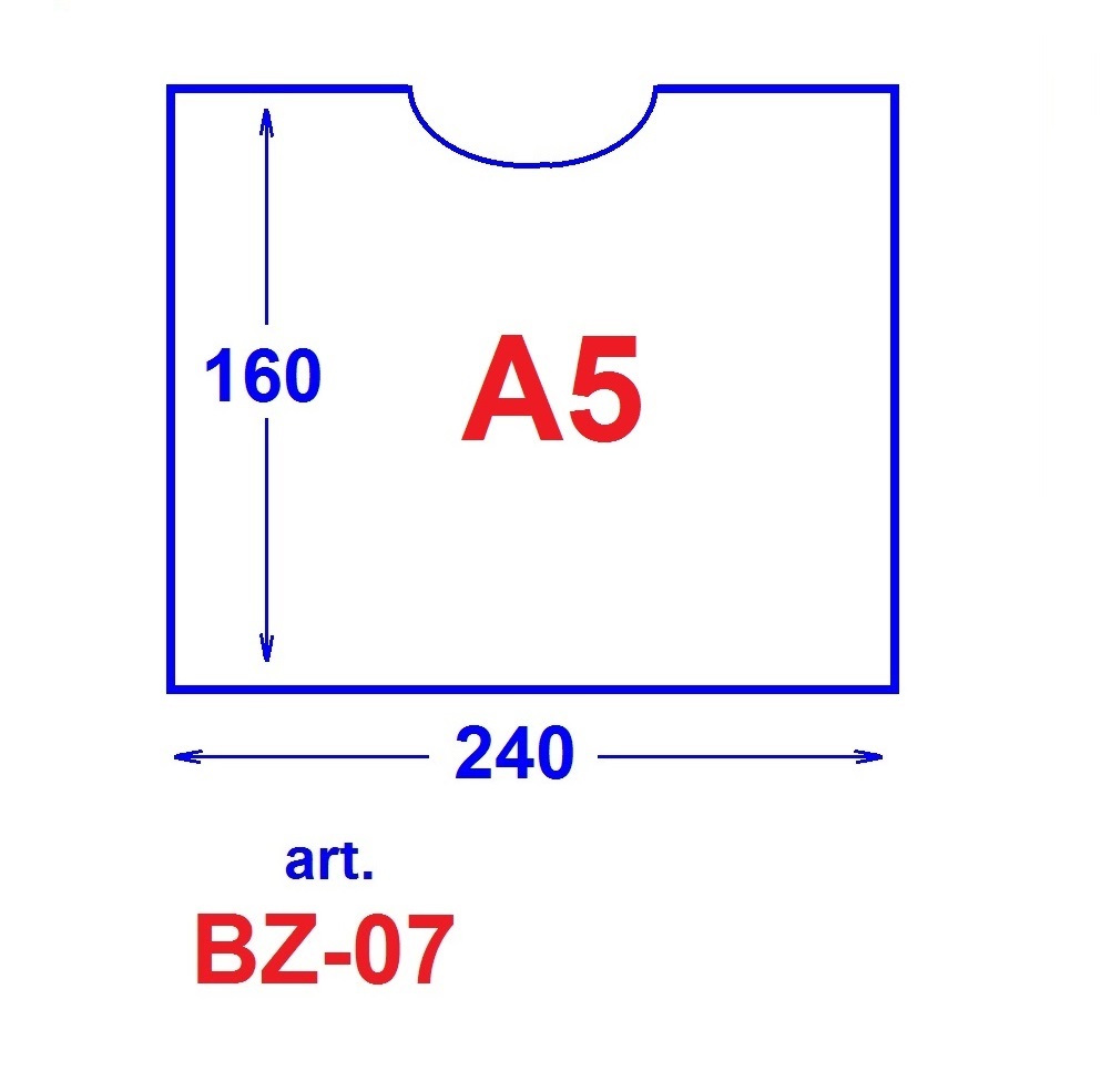 BZ-07 Buzunar transparent A5  160*240 mm