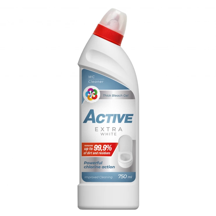 Solutie pentru curatare WC, Active Extra White, 750 ml