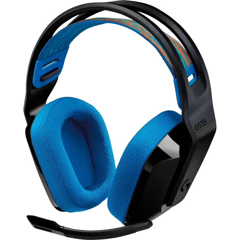 Căști gaming Logitech G535, Fără fir, Negru | Albastru