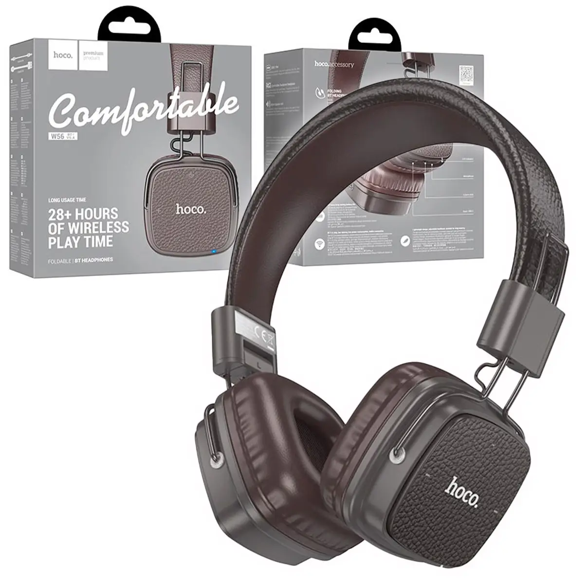 Căști Wireless Hoco W56 (Bluetooth 5.4) — Brown (Maro)