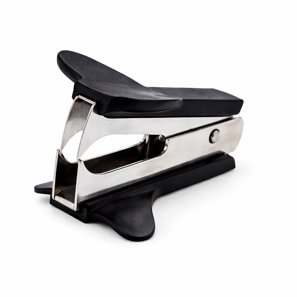 Decapsator cu fixator Norma, metalic, extractor capse, accesorii birou, pentru indepartare rapida capse, culoare negru