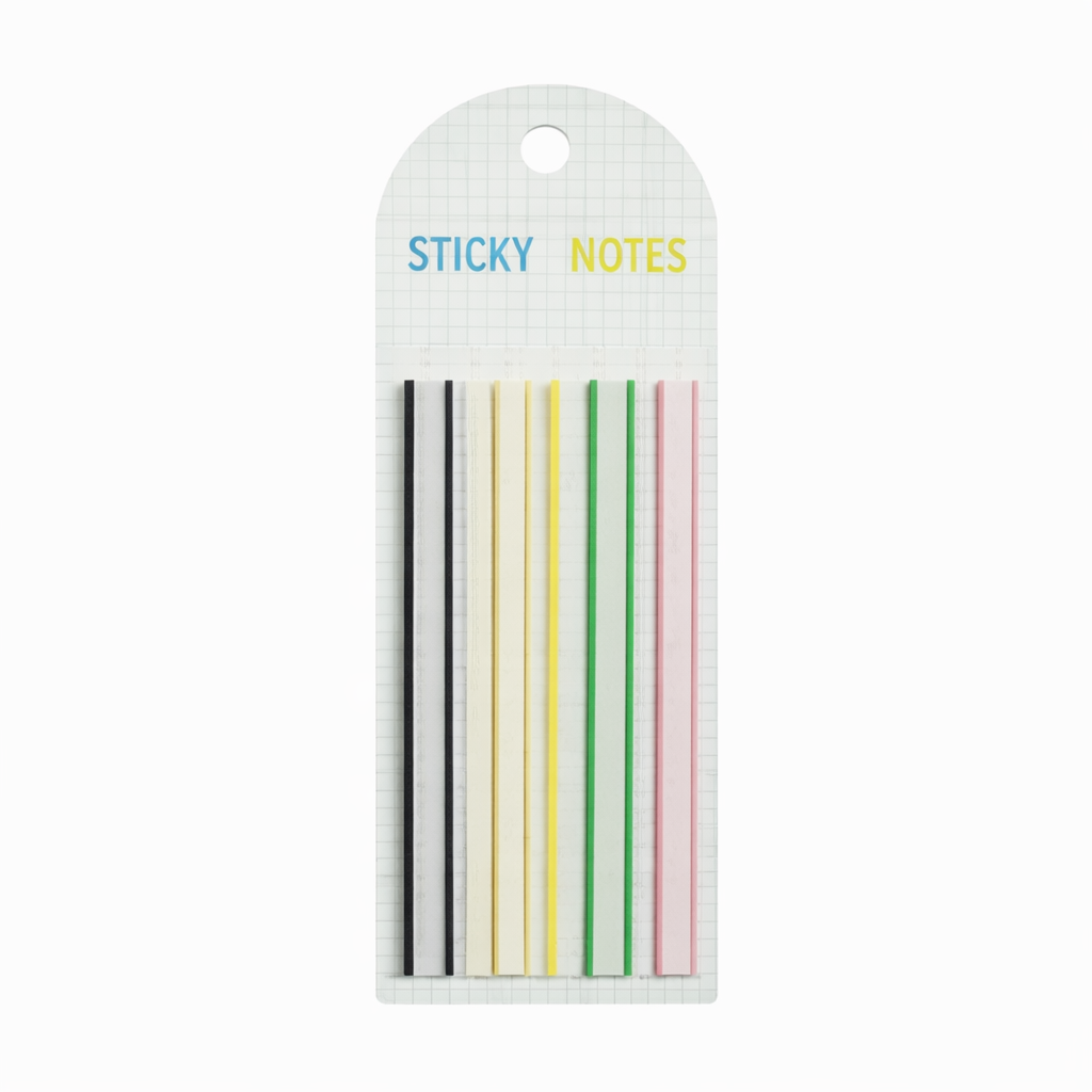 Set notite adezive banda subtire, 6x140mm, 8 culori, 160 file