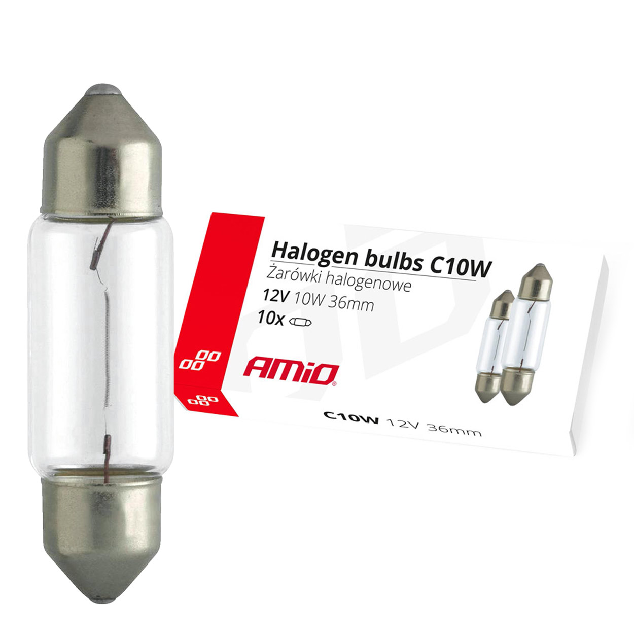 02556 Bec halogen 1buc/ C10W Festoon SV 8.5-8 36mm 12V