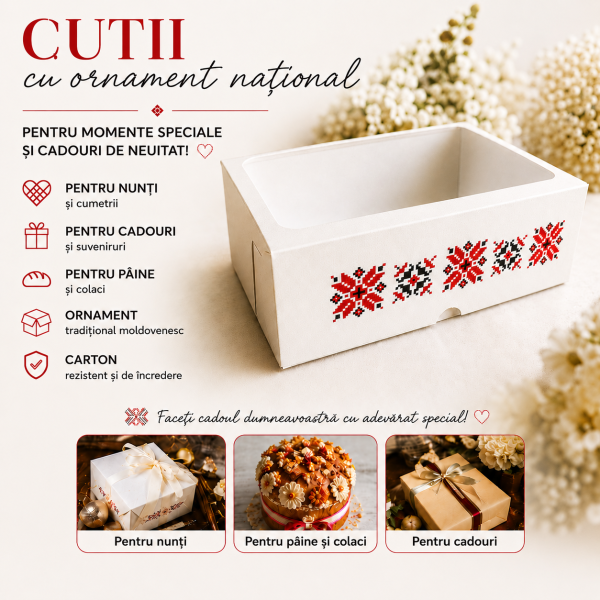 Cutii cu ornament traditional 36*25*11 cm