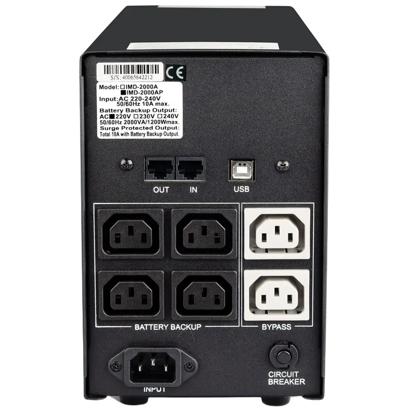 Sursă de alimentare neîntreruptibilă PCM IMD-2000AP, Linear-interactiv, 2000VA, Turn