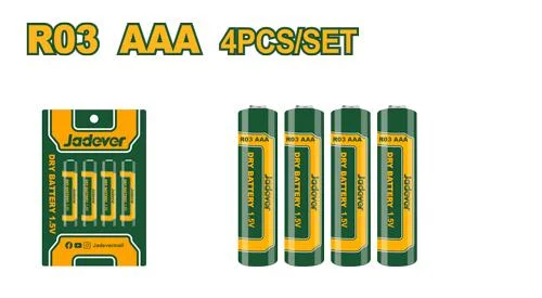 Set 4 baterii alcaline AAA (R03) 1.5V; Jadever