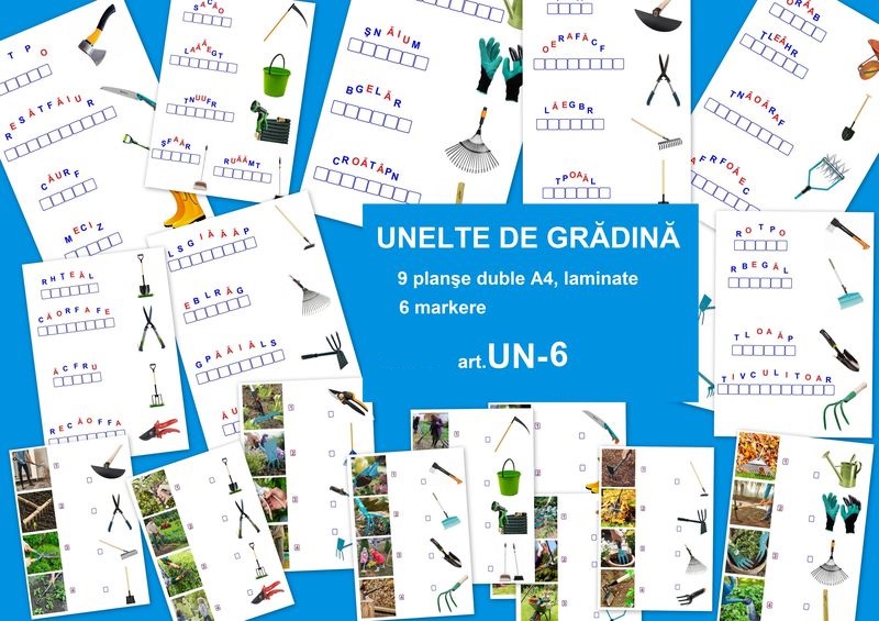 UN-6 Joc Unelte de grădină - planşe A4