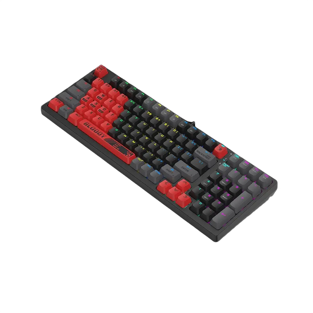 Tastatură Bloody S98 Sports, Cu fir, Roșu