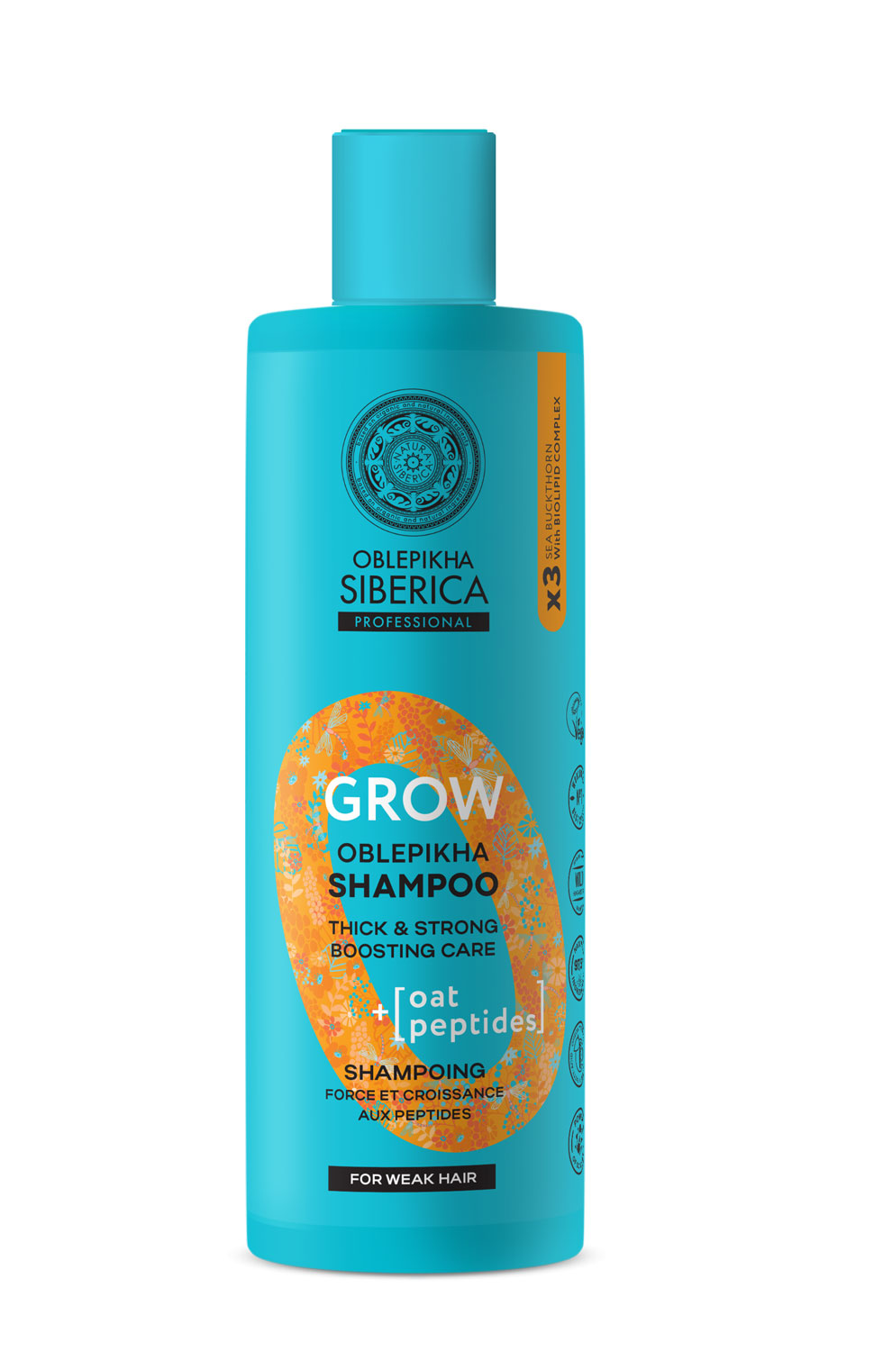 NS Oblepikha Șampon pentru păr slab Grow 400 ml