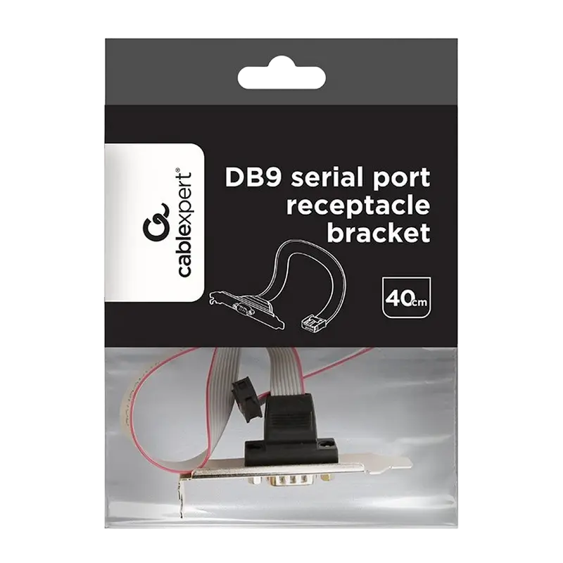 Receptacul pentru port serial DB9 pe suport Cablexpert CC-DB9ML-01, Auriu