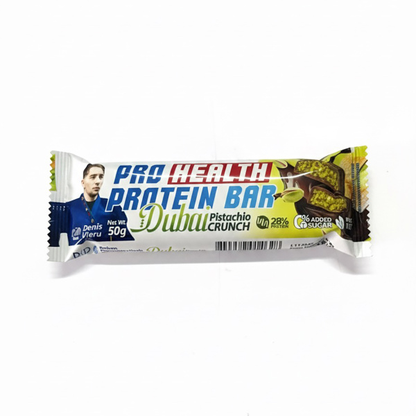 Pro-Health Protein Bar Dubai Pistachio Crunch 50 g | Baton proteic Balkan Pharmaceuticals
