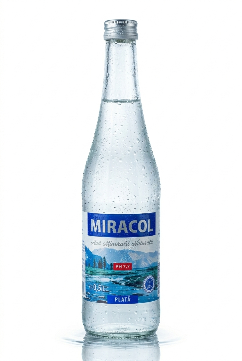 Apă minerală naturală plată  MIRACOL   0,5 L (sticlă)