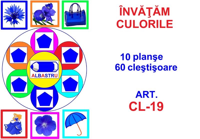 CL-19 Joc cu cleşte Învăţăm culorile