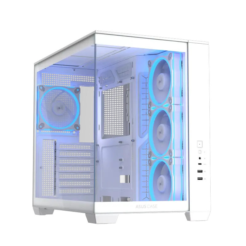 Carcasă PC ASUS A32 PLUS TG, Midi-Tower, Fără PSU, Alb