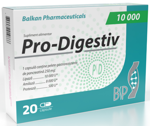 Pro-Digestiv 10 000, 20 capsule | Balkan Pharmaceuticals