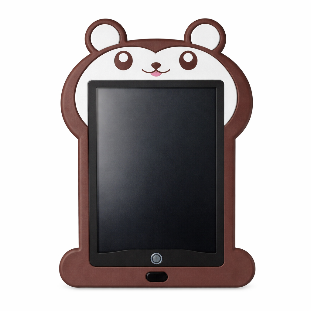 Tableta scris LCD 8.5 inch copii model ursulet, tabla desen electronica reutilizabila cu stylus, ecran negru, stergere rapida, blocare ecran, jucarie educativa 3+