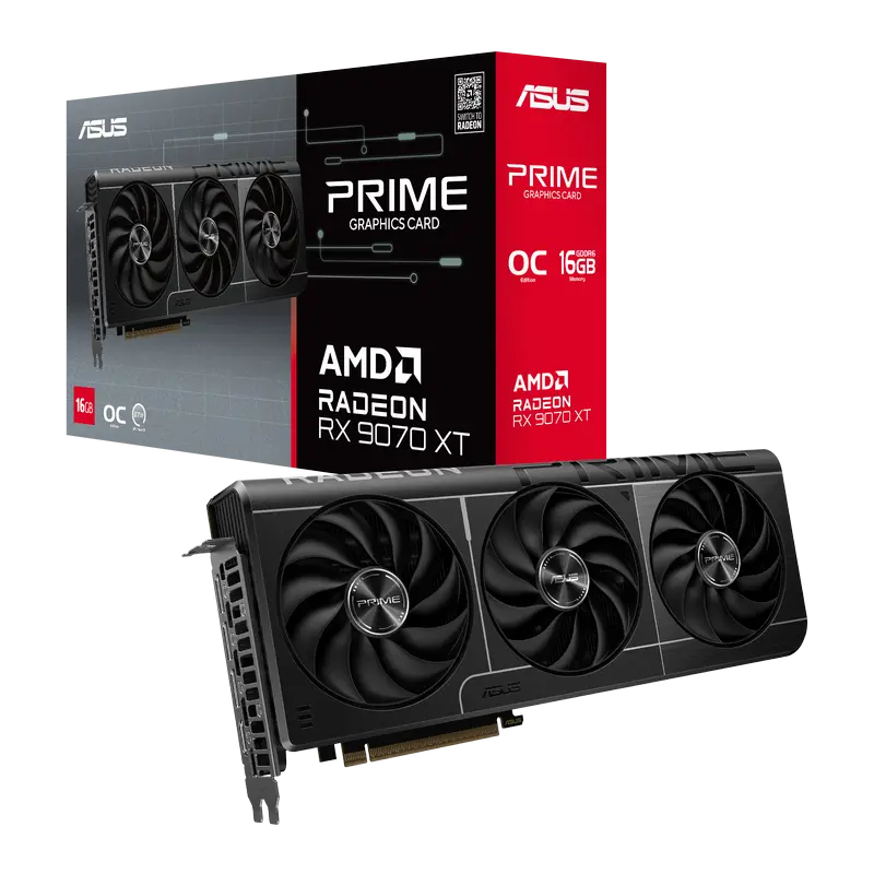 Placă Video ASUS PRIME-RX9070XT-O16G, 16GB GDDR6 256bit