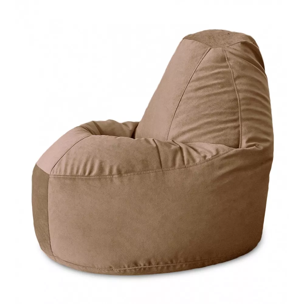 Fotoliu Bean Bag Lux din velur, culoare latte