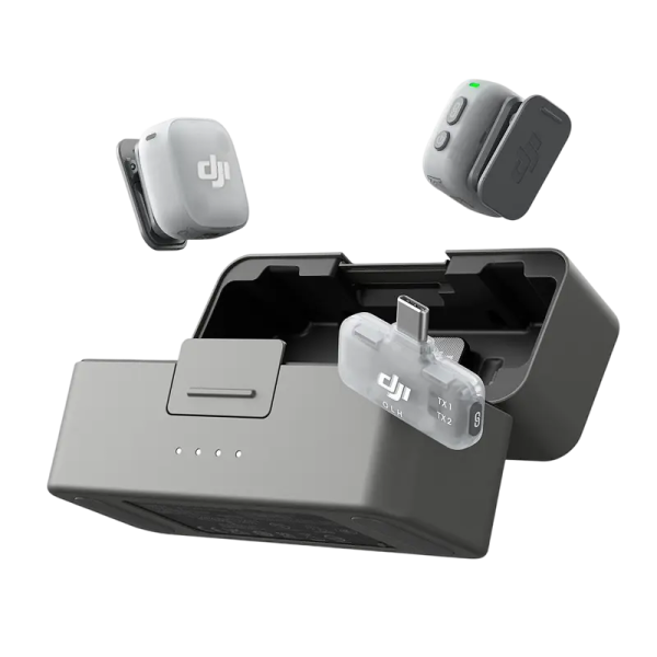 Microfon portabil pentru înregistrare vocală DJI Mic Mini 2 (2 TX + 1 Mobile RX + Charging Case), Fără fir, Negru