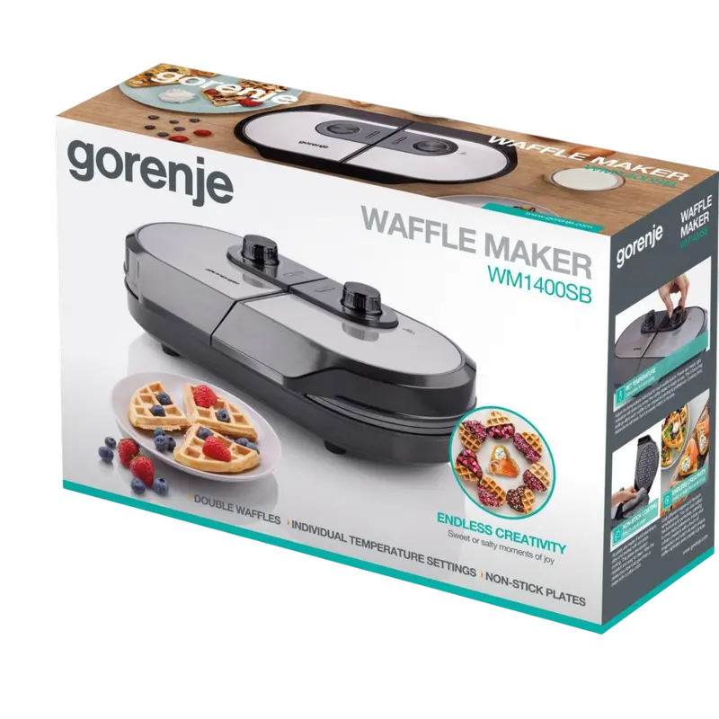 Aparat pentru vafe Gorenje WM1400SB, Negru