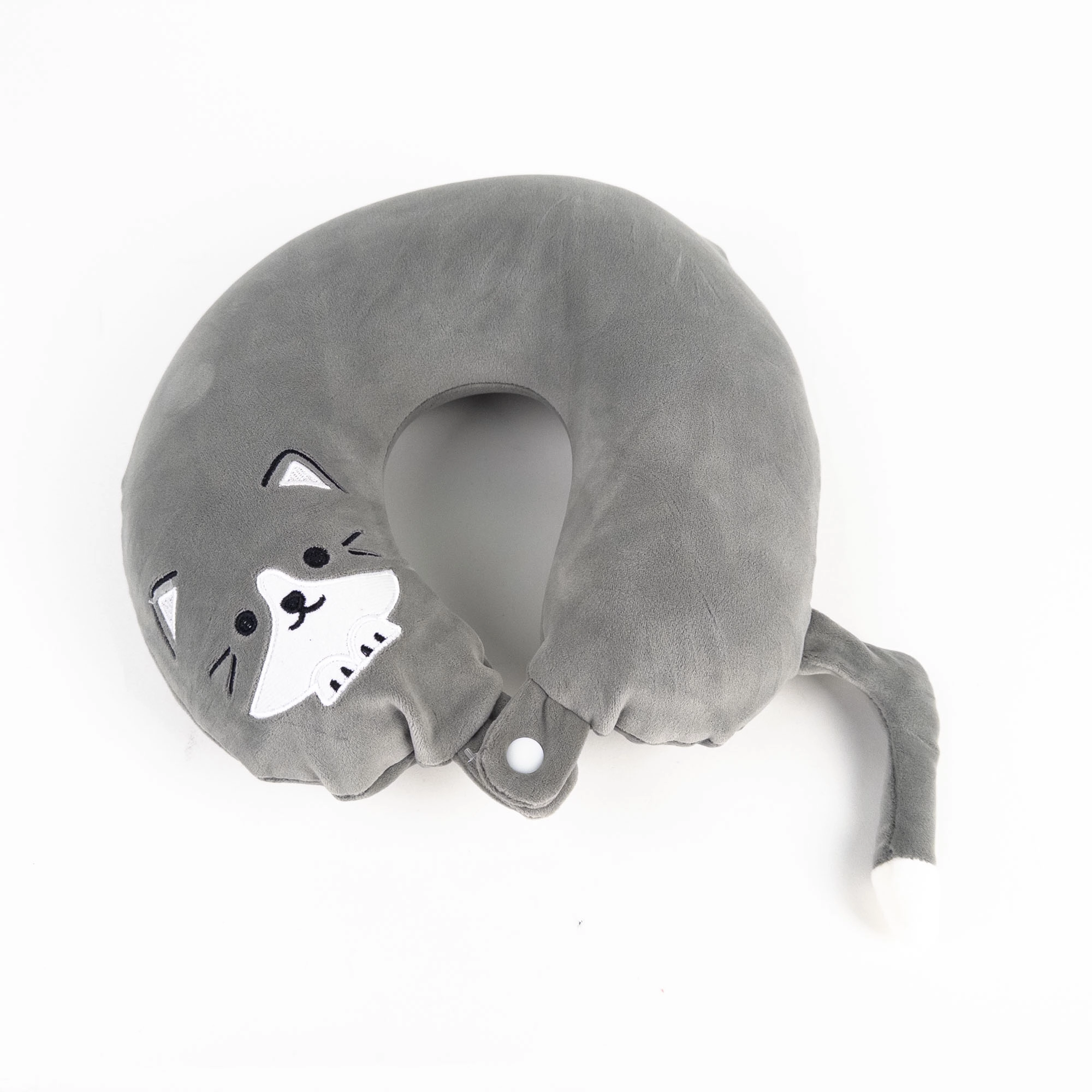 Pernă pentru gât Memory Neck Pillow Pisică gri cu coadă