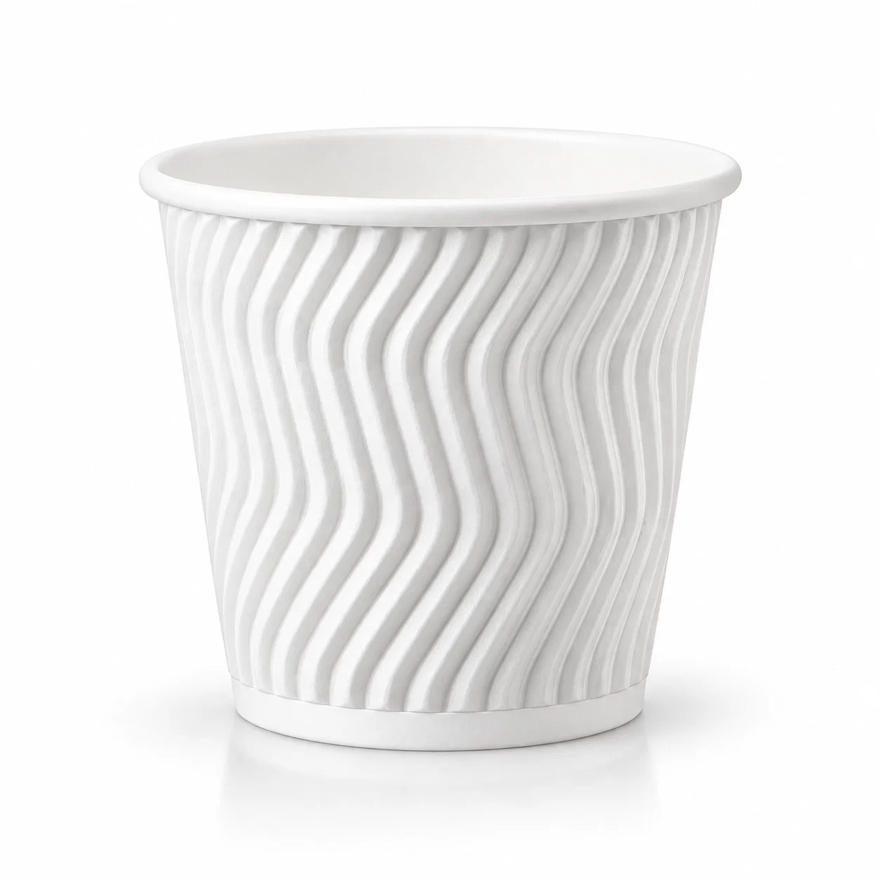 Pahar din hirtie Ripple S 4oz (120 ml) alb d61mm (25 buc)