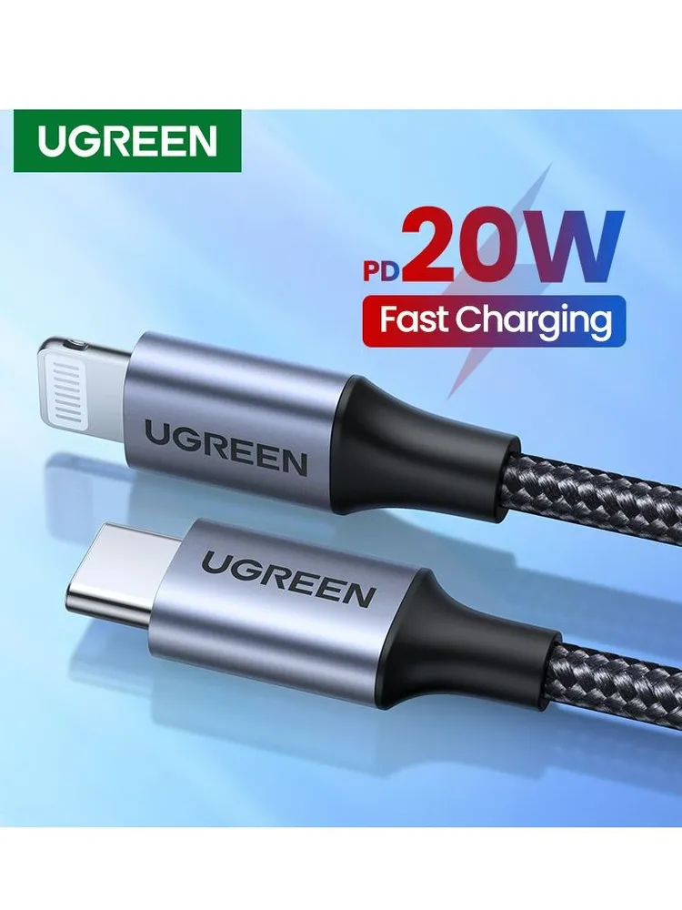 Cablu Ugreen MFI (Made For iPhone) USB Tip C - Lightning 3 A 1 m negru (US304 60759)