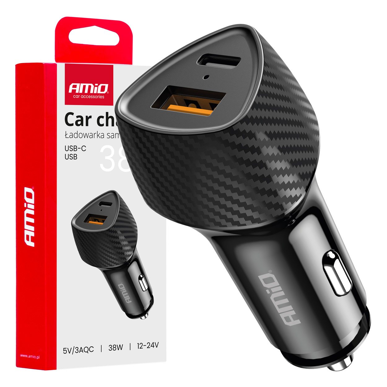 04283 Incarcator auto  QC+PD 38 Р’С‚ USB-A+USB-C
