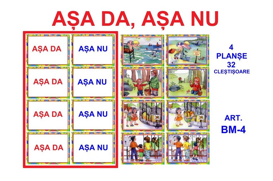 BM-4.1 Așa da, așa nu - Set 4 planșe A3, laminate