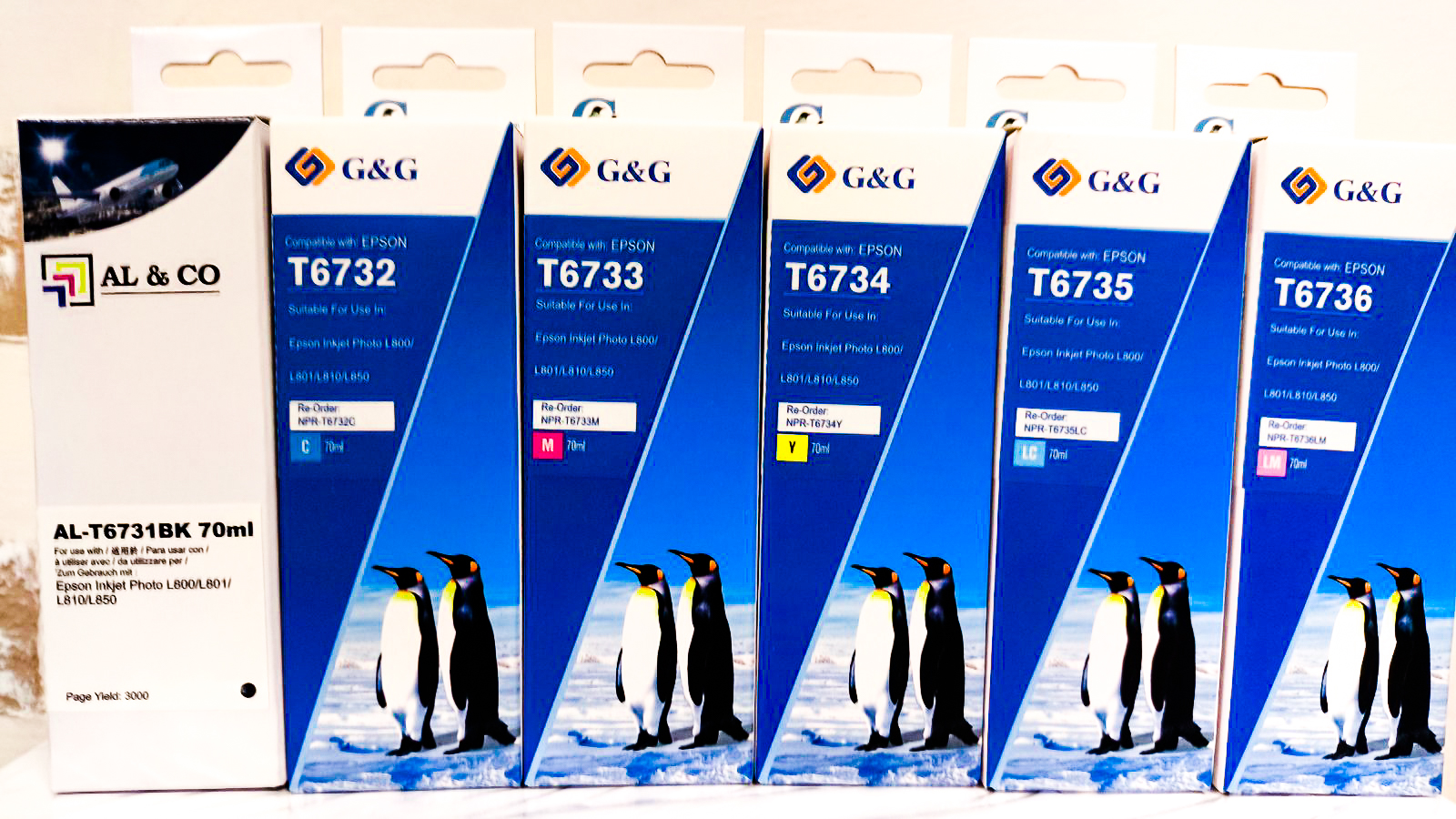 Cerneală Epson Premium compatibilă T67 BK/C/M/Y/LC/LM (6 culori)  for L800/ 805/ 810/ 850/ 1800 -  420ml