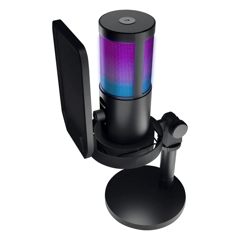 Microfon Gaming HATOR Signify RGB, USB, Negru
