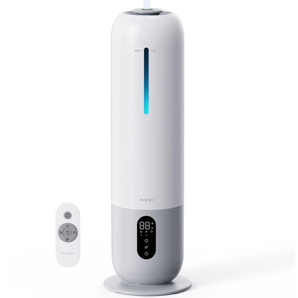 Umidificator aer Evoair Umio, Lampa UV, 3 trepte umidificare, Indicator Umiditate, Duză de Ceață, Aromaterapie, Telecomandă, Alb