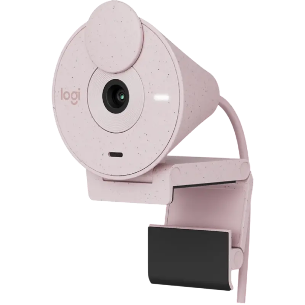 Camera Logitech BRIO 300, 1080p/30fps, FoV 70°, 2MP, Fixed Focus, Shutter, 1.5m, Type C, Rose