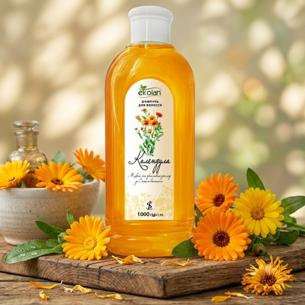 Șampon pentru păr Ekolan – Cu extract de gălbenele 1000 g
