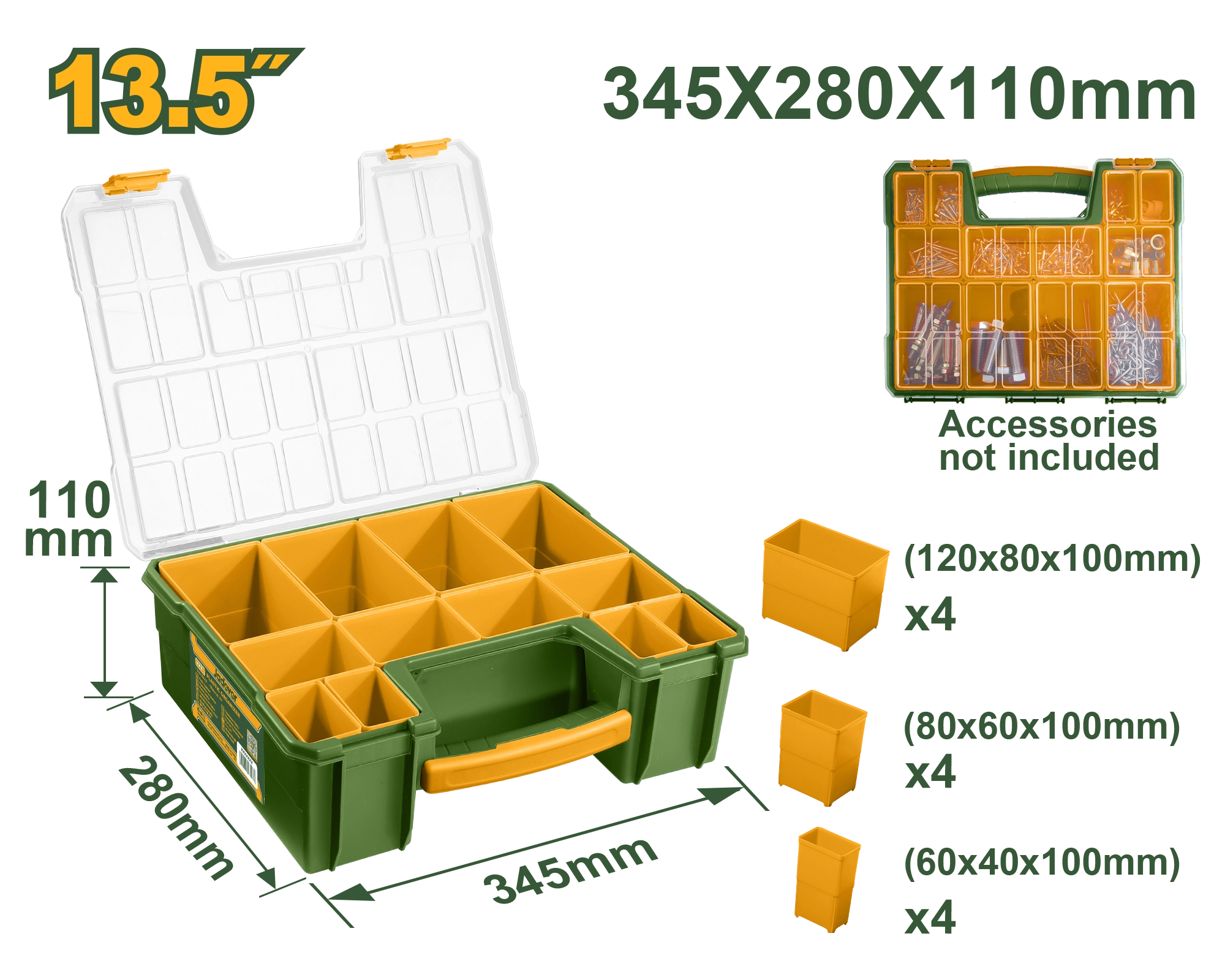 Organizator din plastic cu 12 cutii detașabile 345x280x110 mm Jadever