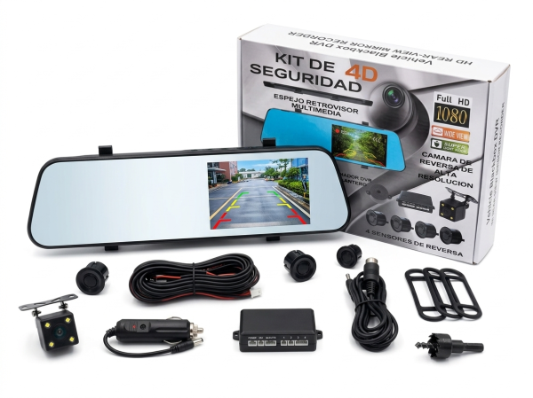 Oglindă DVR Full HD + 4 Senzori de Parcare