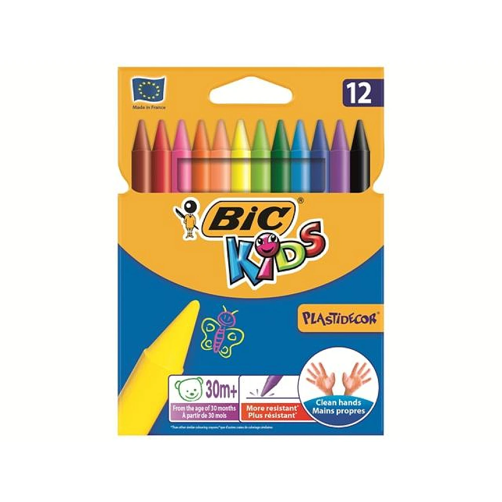 Set de creioane din ceară 12 buc BIC Plastidecor
