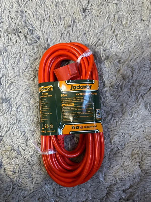 Prelungitor electric portocaliu 1 priză 5 m 3x1.5 mm² 10A 250V Jadever JDEJAG02
