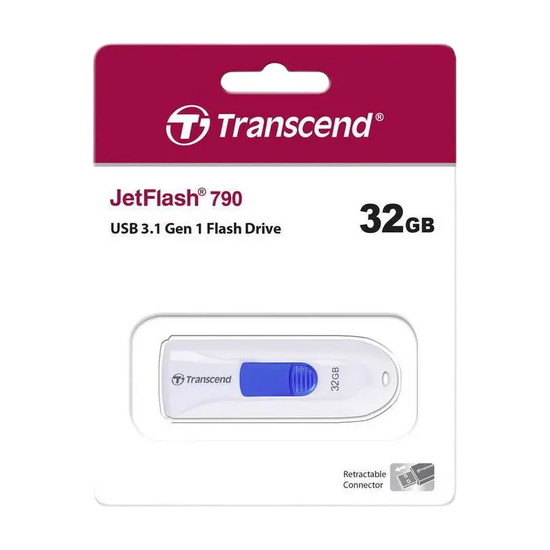 Memorie USB Transcend JetFlash 790, 32GB, Alb