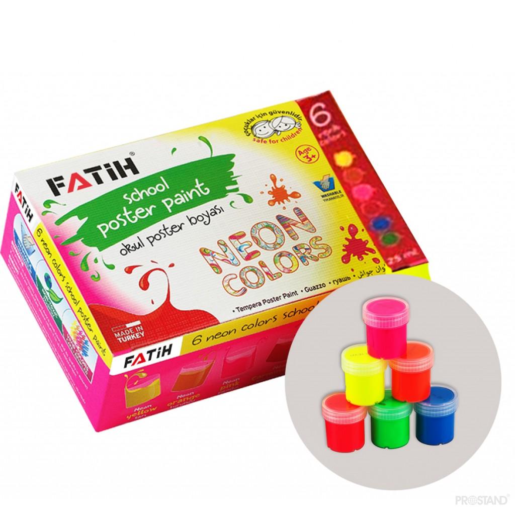 Vopsele p/u degete NEON 6cul (25ml)  Fatih  50002