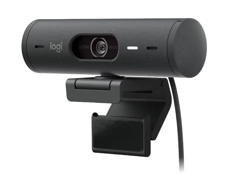 Cameră Web Logitech BRIO 500, Full-HD 1080P, Gri