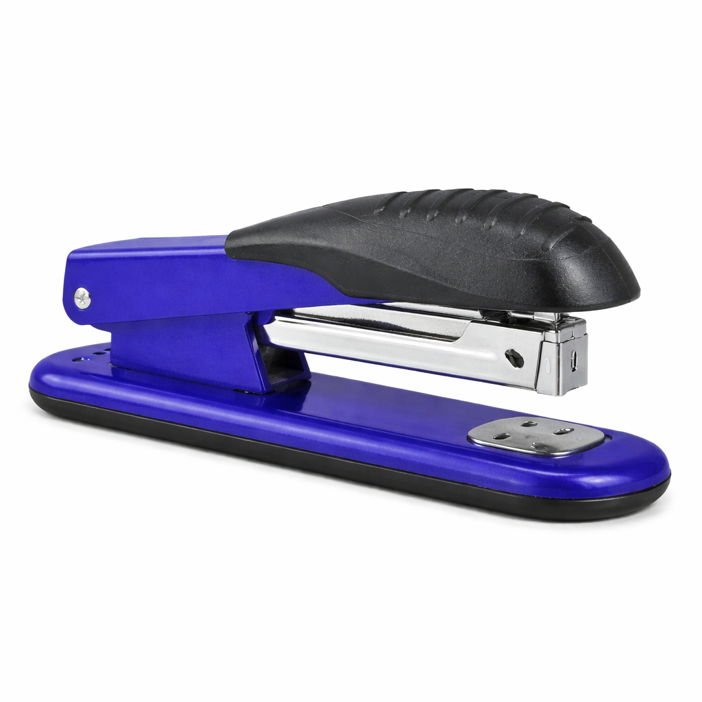 Capsator Scholz, 30 file, 65 mm, albastru, compatibil capse 24/6-26/6, capsator pentru scoala si birou