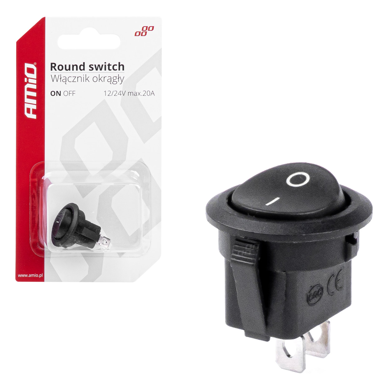 03083 Intrerupator rotund 12V 20A ON/OFF