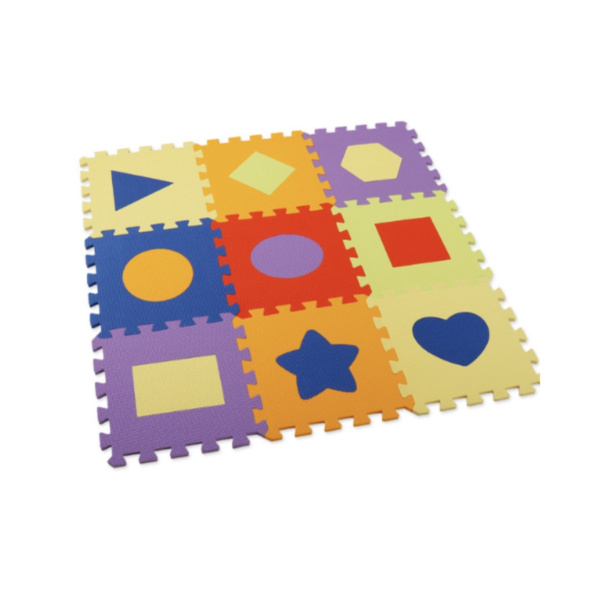 Covoraș-puzzle educativ „Figuri geometrice”, 9 elem.