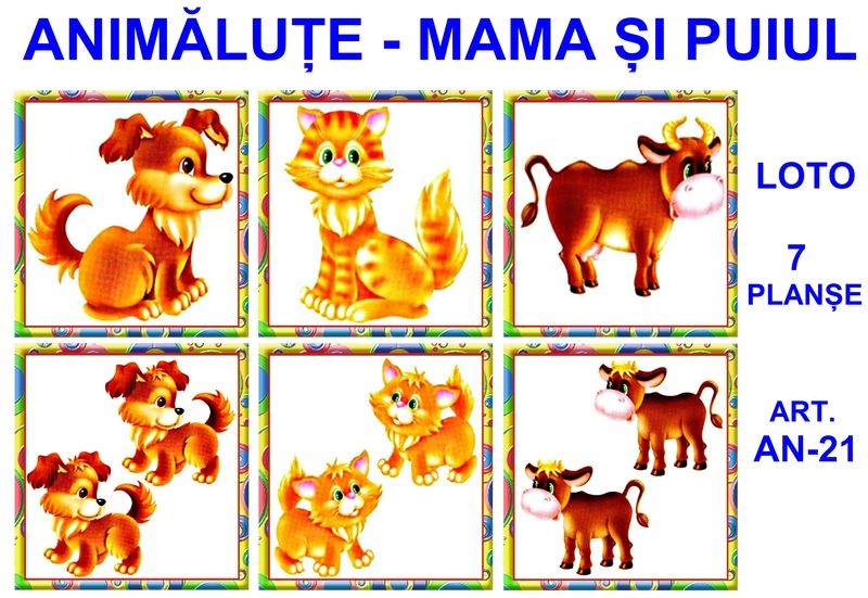 AN-21 Joc Loto Animăluţe - Mama şi puiul
